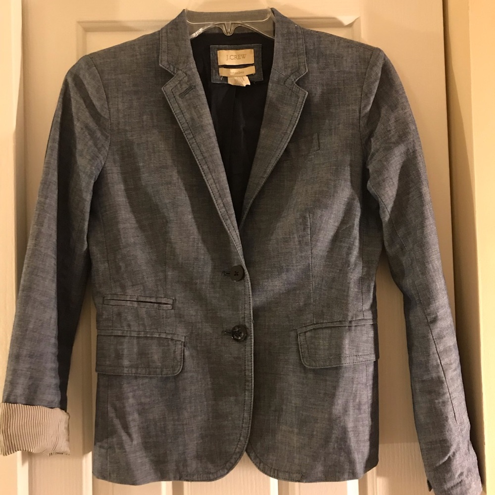 Long sleeve classic chambray school boy two blazer